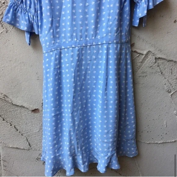 For Love & Lemons Sweetheart Wrap Mini Dress Periwinkle Size S